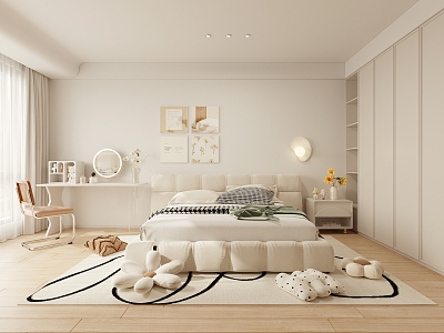 Cream Style Bedroom Princess Room Children's Room Girls' Room Double Bed Master Bedroom Second Bedroom model