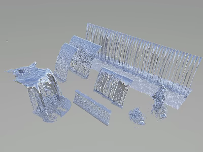 Elegant Decorative Garden Ornaments With Transparent Waterfall Design For Outdoor Landscaping 3d model
