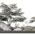 Modern landscape sketch 3d model