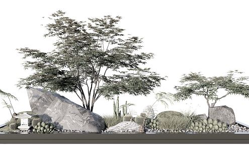 Modern landscape sketch 3d model