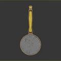 Durable Metal Kitchen Spatula With Blue Round Head And Yellow Handle