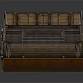 Vintage Mechanical Car Model With Wooden Structure And Metal Gear Details