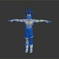 Vegeta Muscular Figure With Black Spiky Hair And Blue Shorts Arms Outstretched