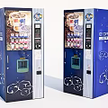 Blue Ice Coffee Vending Machines With Public Accessible Design And Refreshment Options 3d model