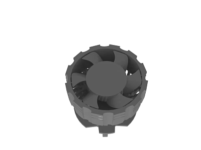 Black Cooling Fan With Compact Design And Efficient Blade Structure 3d model