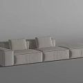 Light Beige Modern Modular Sectional Sofa With Comfortable Cushions And Sleek Design 3d model