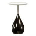 Golden Teardrop Shaped Base Dining Table For Modern Elegant Home Decor