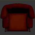 Red Leather Tufted Armchair With Scroll Arms Wooden Legs And Nailhead Trim