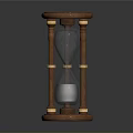 Classic Wooden Frame Hourglass With Glass Timer And Golden Accents Base