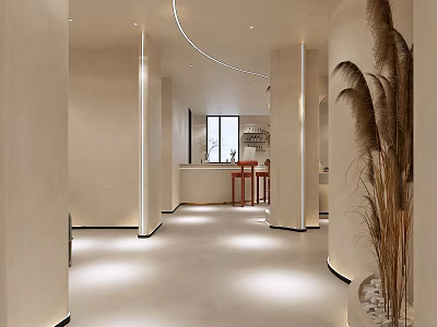 Modern Beauty Salon Interior Design With Styling Stations Mirrors And Comfortable Seating 3d model