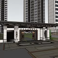 Modern High Rise Residential Buildings With Multiple Towers And Ground Floor Structure