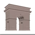 Classical White Arched Entrance Gate Design With Decorative Columns And Top Details