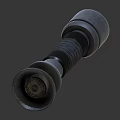 Tactical Weapon Mechanical Component With Silver Metal Build And Threaded Structural Design 3d model