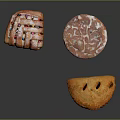 Delicious Assorted Baked Pastries With Icing And Colorful Toppings On Dark Background