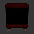 Square Red Top Black Upholstered Ottoman With Wooden Legs And Button Tufted Design