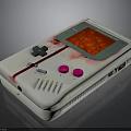White Handheld Game Console With Red Screen Pink Buttons And Cross Directional Pad