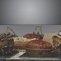 Assorted Delicious Pastries With Chocolate Glaze And Decorative Leaves On Tray