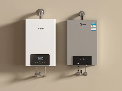 Haier and Midea Modern Wall Mounted Water Heaters with Digital 3d model