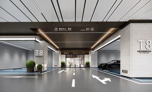 Modern Parking Basement Parking 3d model