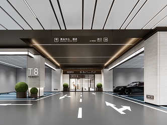 Modern Parking Basement Parking 3d model