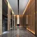 Modern Hotel Lobby Interior With Glass Windows Hanging Lights And Comfortable Sofa Seating