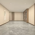 Modern Elevator Corridor With Light Walls Marble Flooring And Art Paintings 3d model