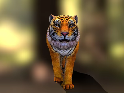 Colorful Reptile Lizard Basking On Warm Rock In Natural Forest Habitat 3d model