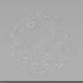 Reflective Abstract Sphere Design With White Oval And Circular Patterns On Gray Background 3d model