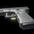 Modern Semi Automatic Pistol With Perforated Grip And Metal Slide For Tactical Defense