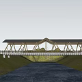 New Chinese Style Corridor Bridge Landscape Bridge Modeling Bridge Arch Bridge pedestrian bridge 3d model
