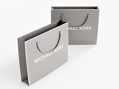 Michael Kors Gray Shopping Bags With Sleek Design For Daily Use And Storage 3d model