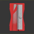 Red Pencil Sharpener With Smooth Surface And Circular Hole For Home Office Use 3d model