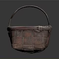 Handwoven Oval Basket With Curved Handle For Household Storage Needs