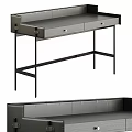 Modern Dressing Table With Gray Finish Metal Legs And Drawers Design