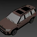 Brown SUV Car with Modern Front Design LED Headlights Roof Rails and Alloy Wheels