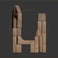 Modern Building Blocks Toy Building Blocks Toy Building Blocks Castle Wood Castle 3d model