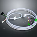 High Performance Electrical Cable Assembly With White Sheath And Colorful Wire Connectors 3d model