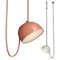 Modern Stylish Pendant Lights With Dome Shape Pink And Gray Hanging Design Fixtures