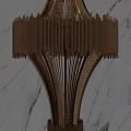 Black and Brown Modern Chandelier with Unique Slender Strips Geometric Design Structure