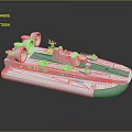 White Hovercraft Model Water Vehicle With Gray Bottom And Deck Equipment 3d model