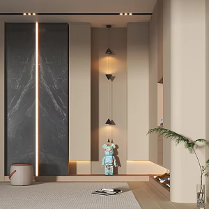 Modern Functional Entrance Shoe Cabinet 3d model