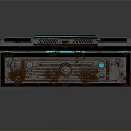 Retro Futuristic Household Storage Case Featuring Glowing Blue Accents Digital Control Panel And Metal Design