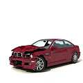 Red BMW Two Door Coupe With Front End Collision Damage
