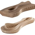 Handcrafted Wooden Decorative Items With Curved Design And Textured Surface