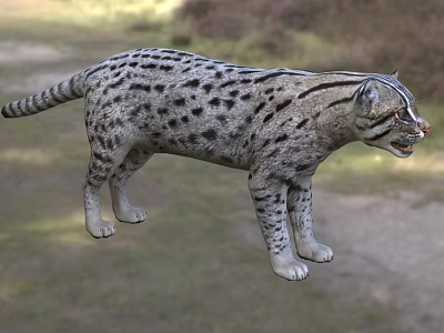 Spotted Reptile Lizard With Striped Body Standing In Natural Grass Habitat 3d model Spotted Reptile Lizard With Striped Body Standing In Natural Grass Habitat 3d model