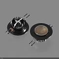 LED Downlights And Spotlights With Black Housing Heat Sink And Mounting Brackets
