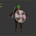 Medieval Warrior Character Holding Sword and Shield in Standing Position 3d model