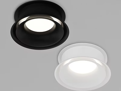 Modern Black And White Recessed Ceiling Downlights With Sleek Round Design 3d model