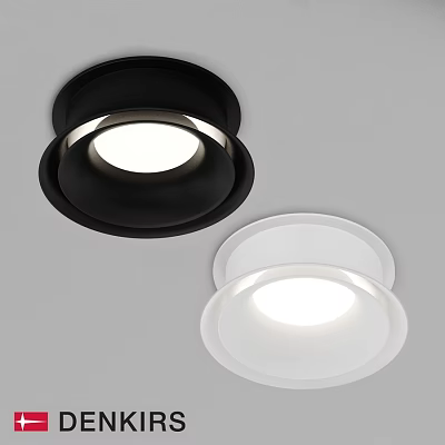 Modern Black And White Recessed Ceiling Downlights With Sleek Round Design 3d model