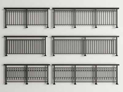 Modern Guardrail Railing Guardrail Fence 3d model